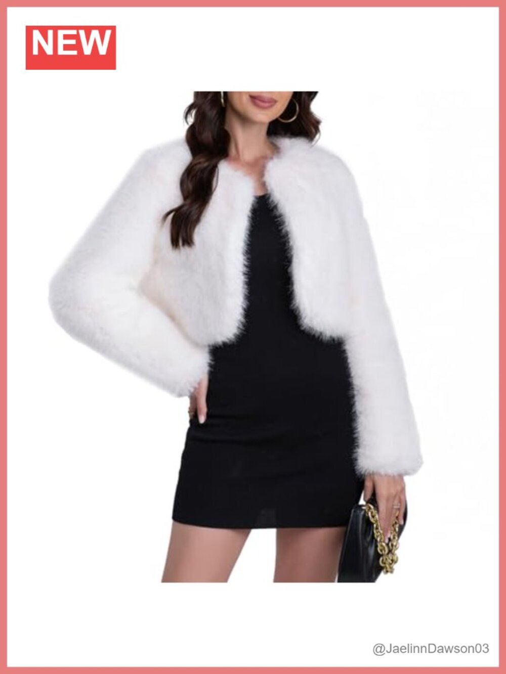 Faux Fur Cropped Coat Open Front Long Sleeve Winter Jacket